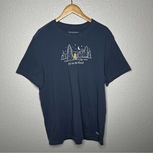 Life is Good Men's Christmas Winnie the Pooh Disney Piglet Navy‎ Blue T-Shirt XL